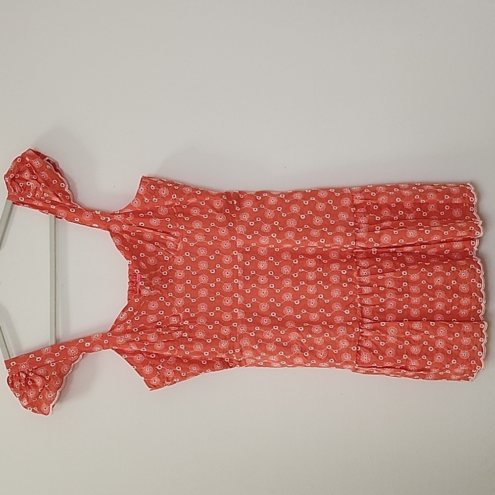 Betsey Johnson Y2K Ditsy Eyelet Bustier Coral Pink Baby Doll Dress Romantic Sz M - Picture 6 of 16